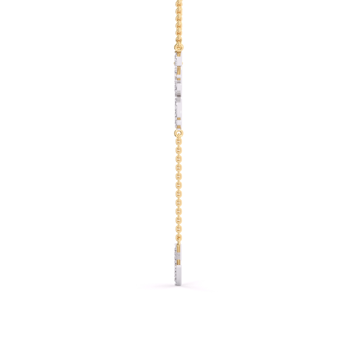 Trendy Wave Drop Lab Grown Diamond Necklace